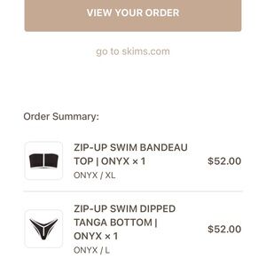 SKIMS Swim Tanga Bottoms, NWT